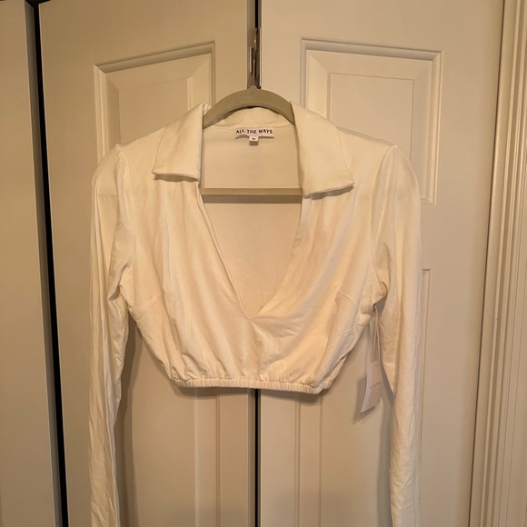 All The Ways Tops - All The Ways Cream Long Sleeve Crop Top